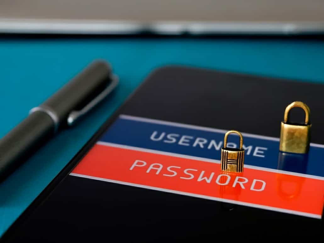 image showing a phone username and password with a lock on it to represent cyber security