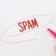 spam written in red and circled with a pink pen